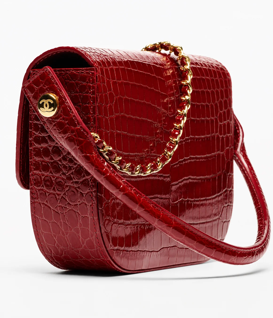 Chanel AS6424 Mini Top Handle Flap Bag in Red