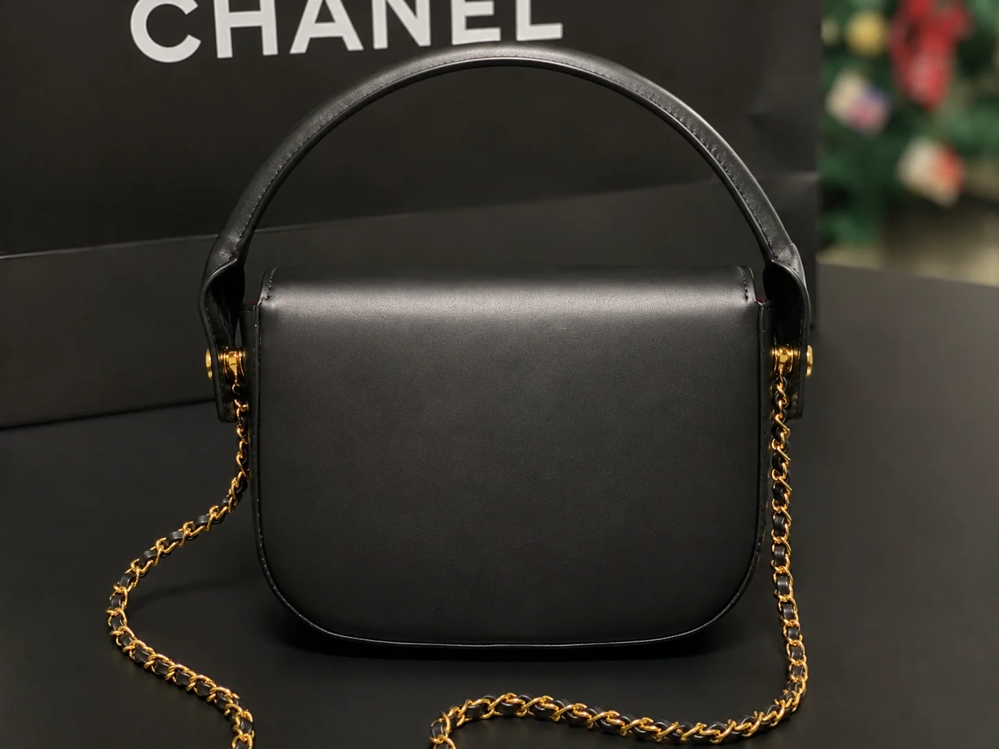 Chanel AS6424 Mini Flap Black back view