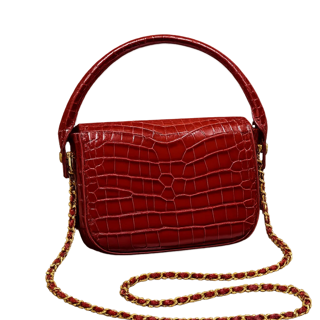 Chanel AS6424 Mini Top Handle Flap Bag in Red