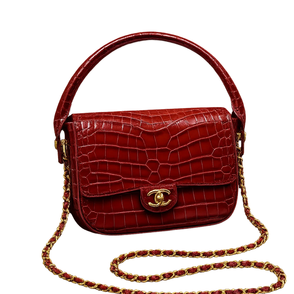 Chanel AS6424 Mini Top Handle Flap Bag in Red