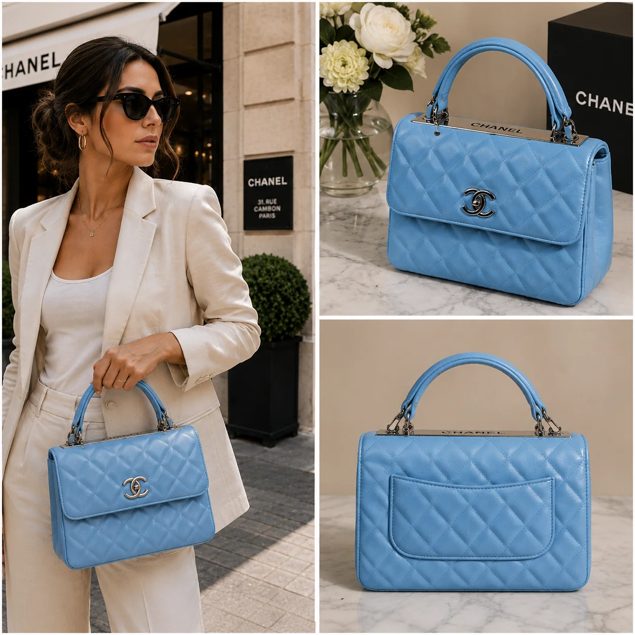 Chanel Trendy Large Bag 25cm in Light Blue