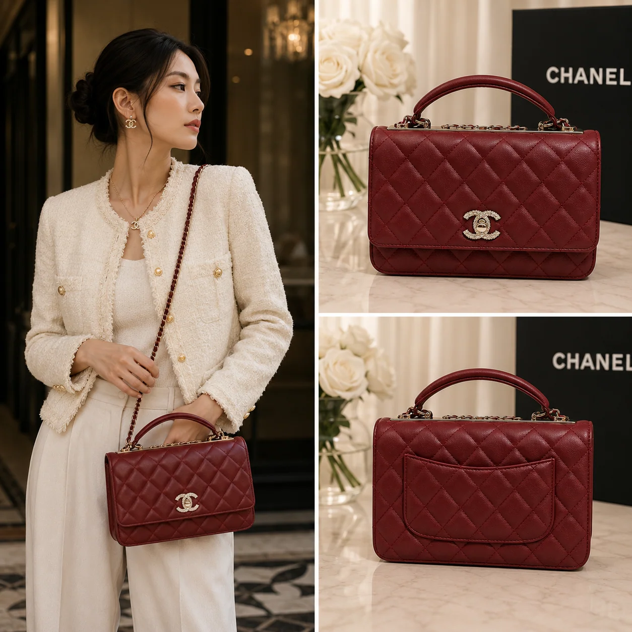 Chanel Trendy CC Crystal Flap 19cm in Red