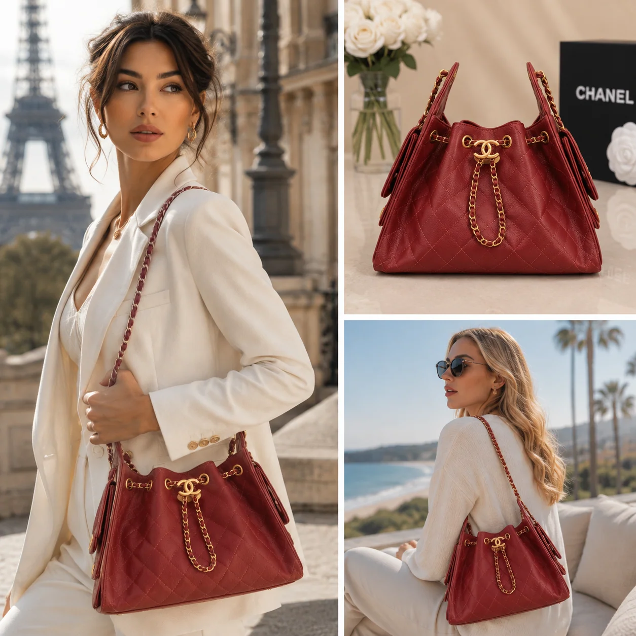 Chanel 25 Small Hobo in Red