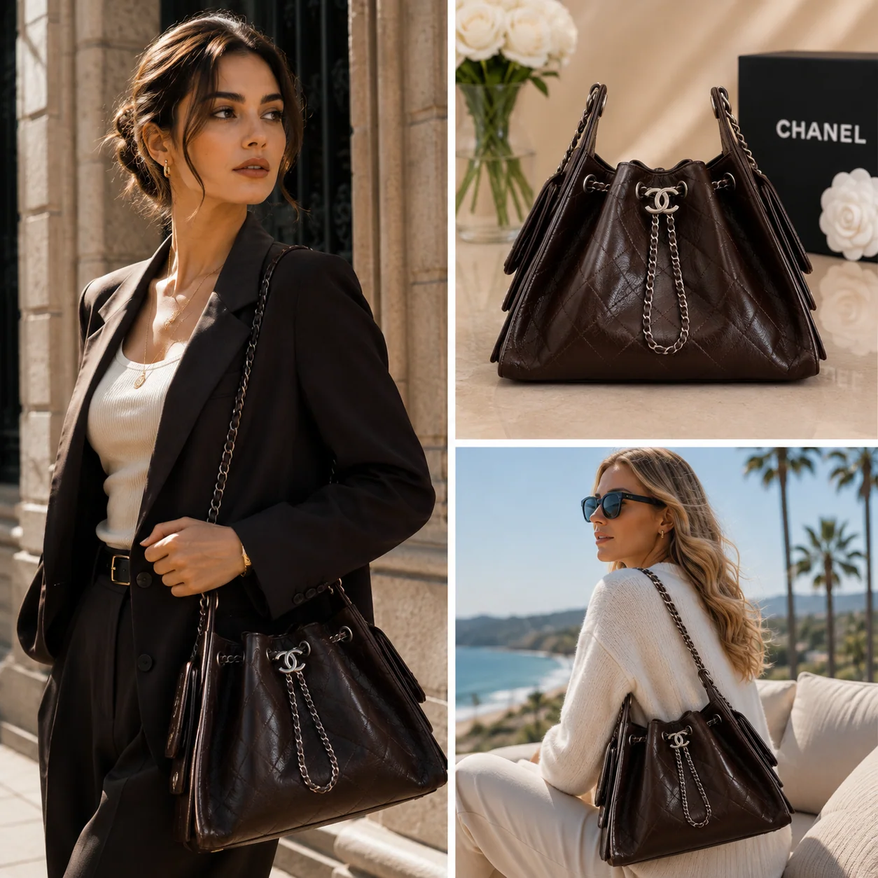 Chanel 25 Small Hobo in Coffee Brown Calfskin
