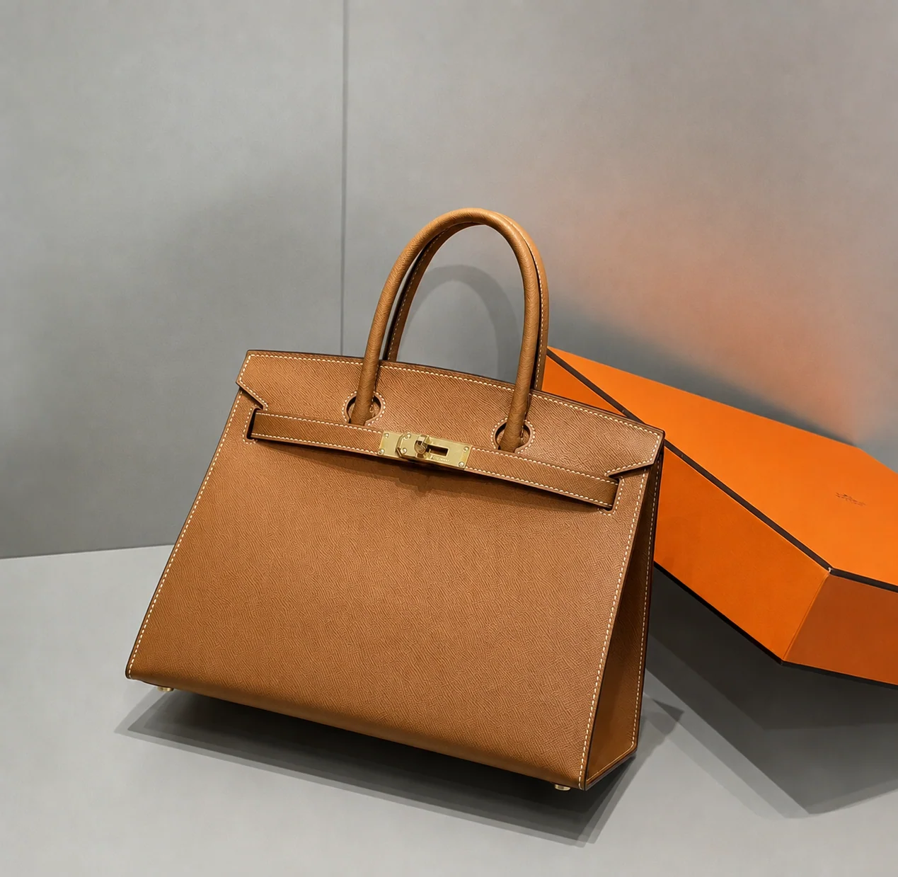 Hermès Birkin 30 Brown Togo leather front view 1