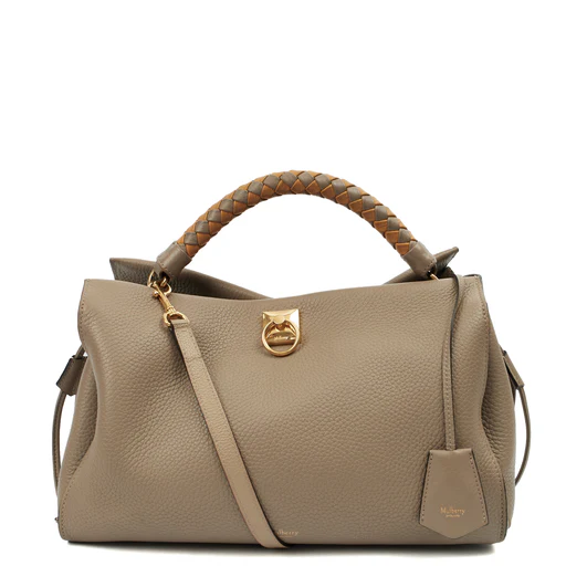 Picture of Mulberry Tote Iris - Large in Solid Grey, Calfskin Leather