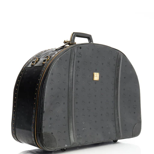Picture of MCM Wheeled Luggage in Black, Canvas