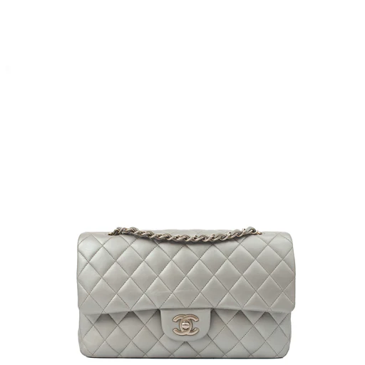 Picture of Chanel Shoulder Bag Classic Double Flap - Medium in Metallic, Calfskin Leather
