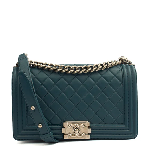 Picture of Chanel Shoulder Bag Boy - Medium in Blue, Leather