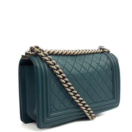 Picture of Chanel Shoulder Bag Boy - Medium in Blue, Leather