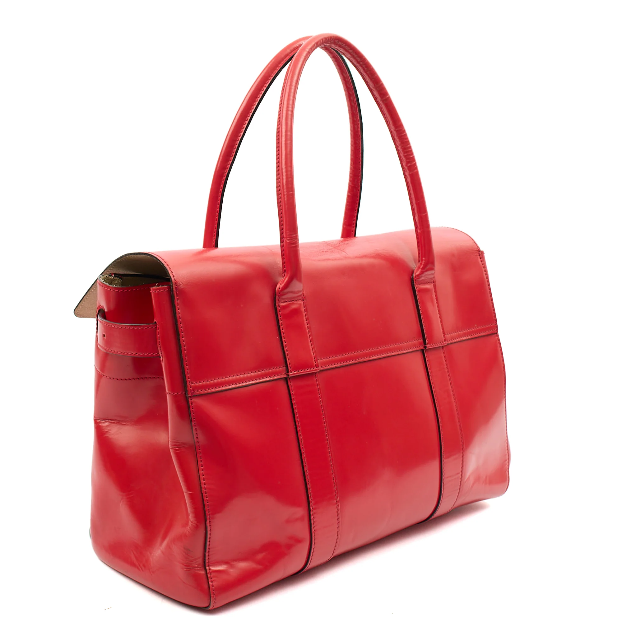 Picture of Mulberry Top Handle Bayswater Heritage in Red, Patent Leather