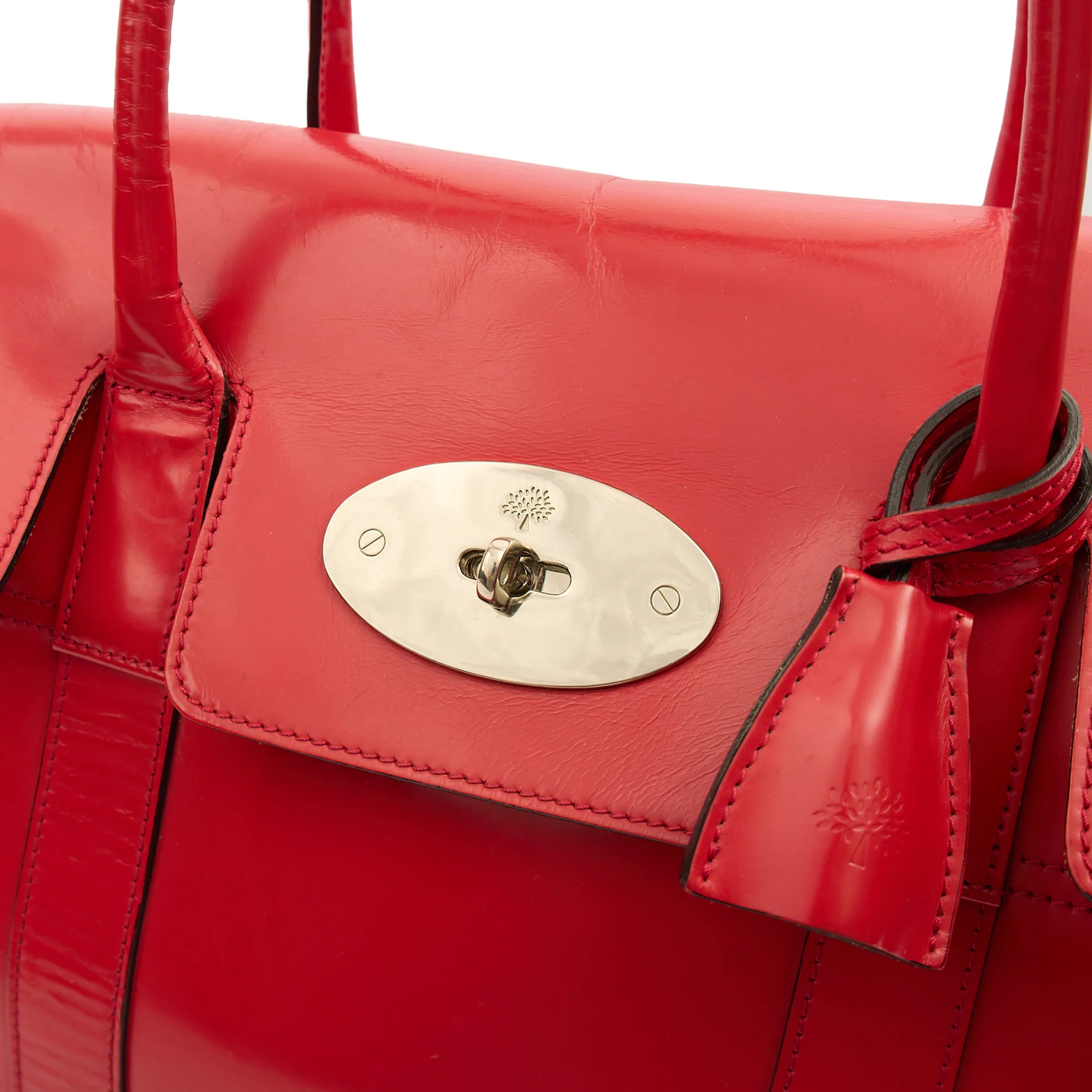 Picture of Mulberry Top Handle Bayswater Heritage in Red, Patent Leather