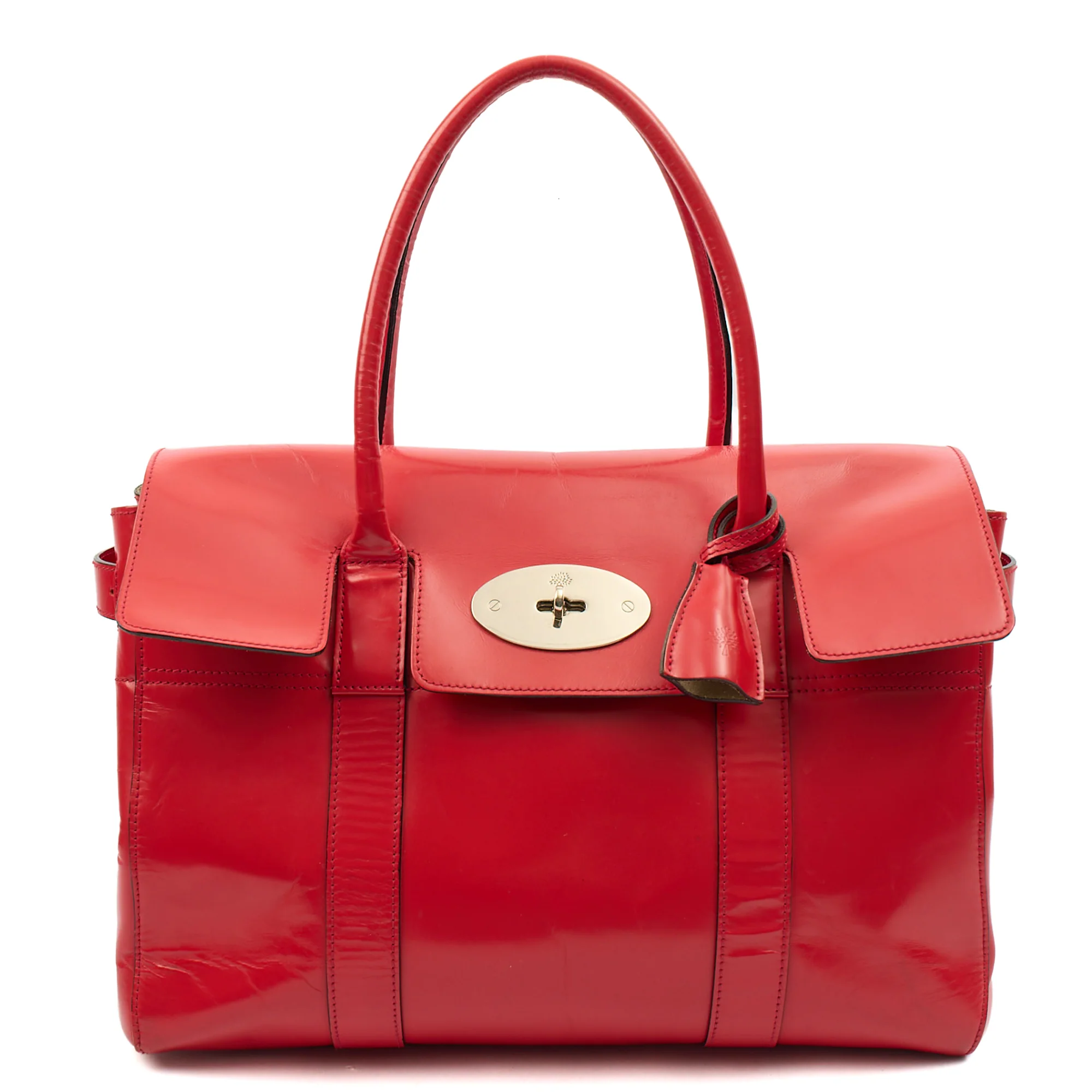 Picture of Mulberry Top Handle Bayswater Heritage in Red, Patent Leather