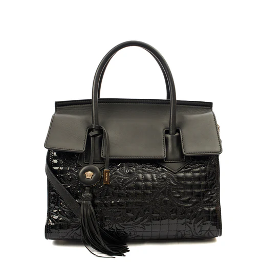 Picture of Versace Tote Shoulder Bag in Black, Patent Leather