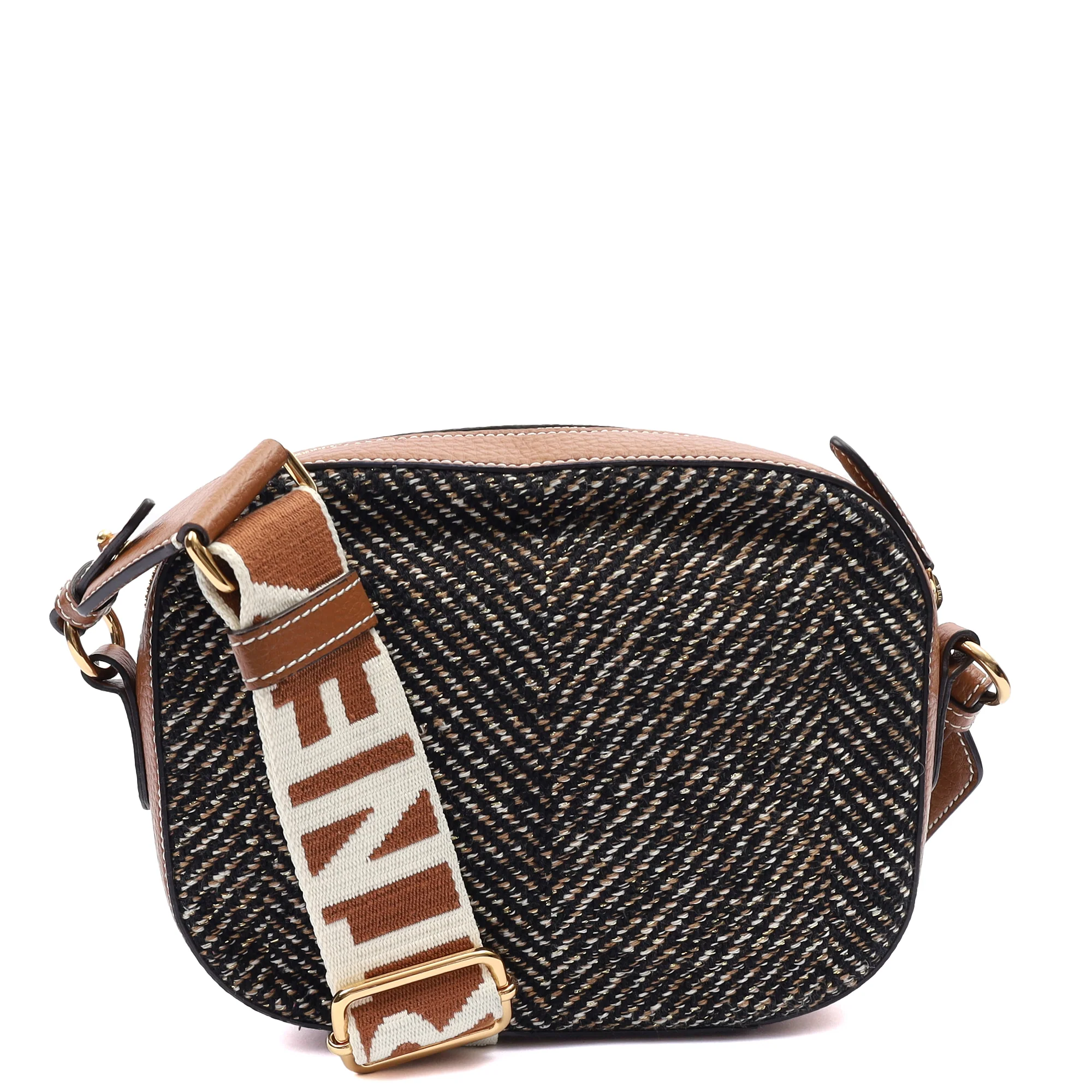 Picture of Stella McCartney Cross Body Logo Crossbody in Brown, Fabric