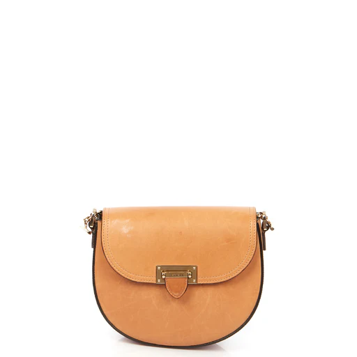 Picture of Aspinal of London Shoulder Bag Letterbox Saddle Bag in Brown, Leather