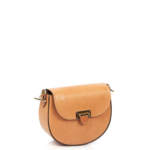 Picture of Aspinal of London Shoulder Bag Letterbox Saddle Bag in Brown, Leather
