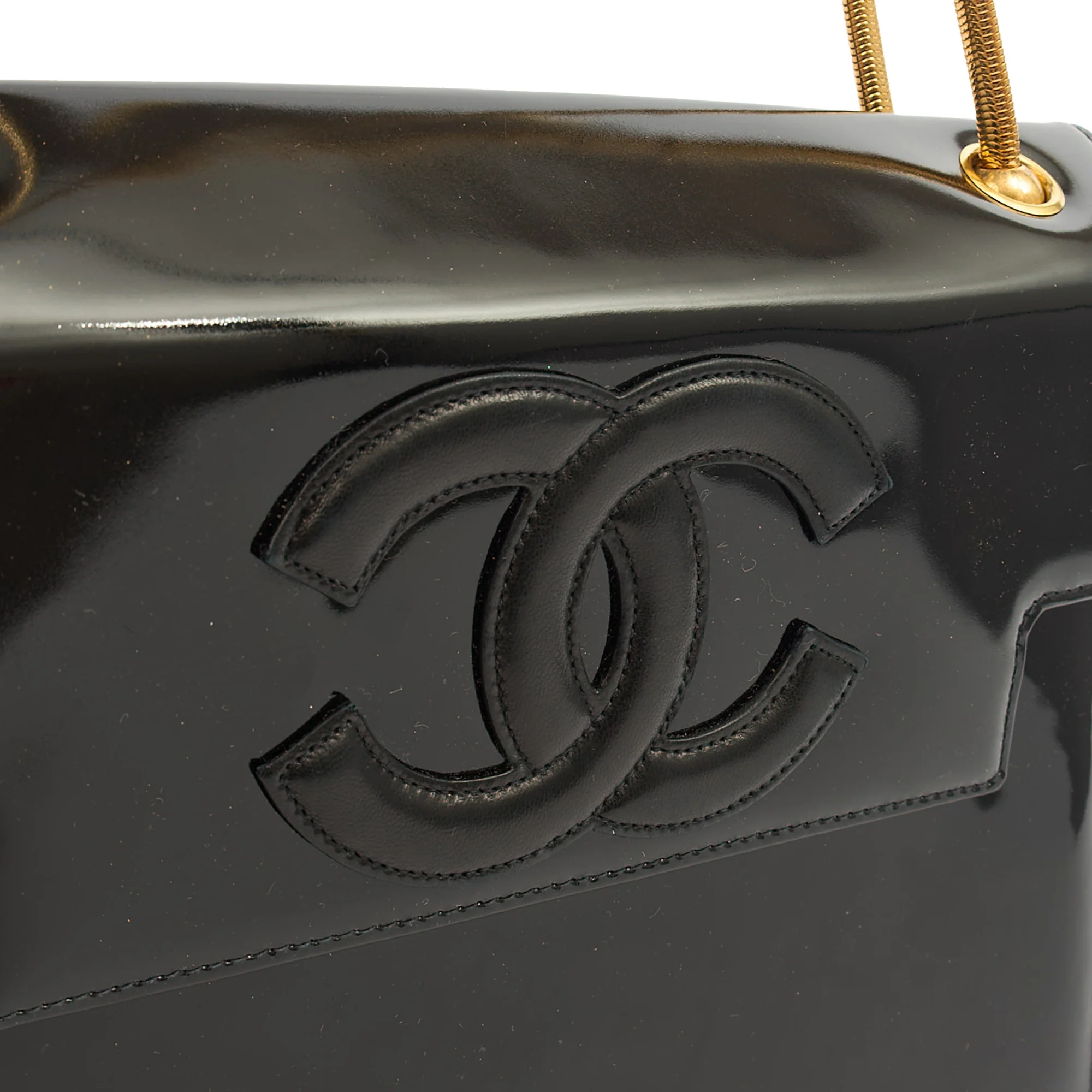 Picture of Chanel Shoulder Bag Vintage Flap Bag  in Black, Patent Leather