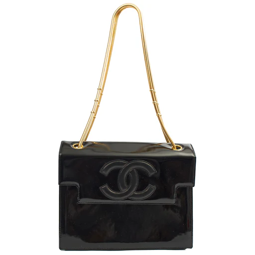 Picture of Chanel Shoulder Bag Vintage Flap Bag  in Black, Patent Leather