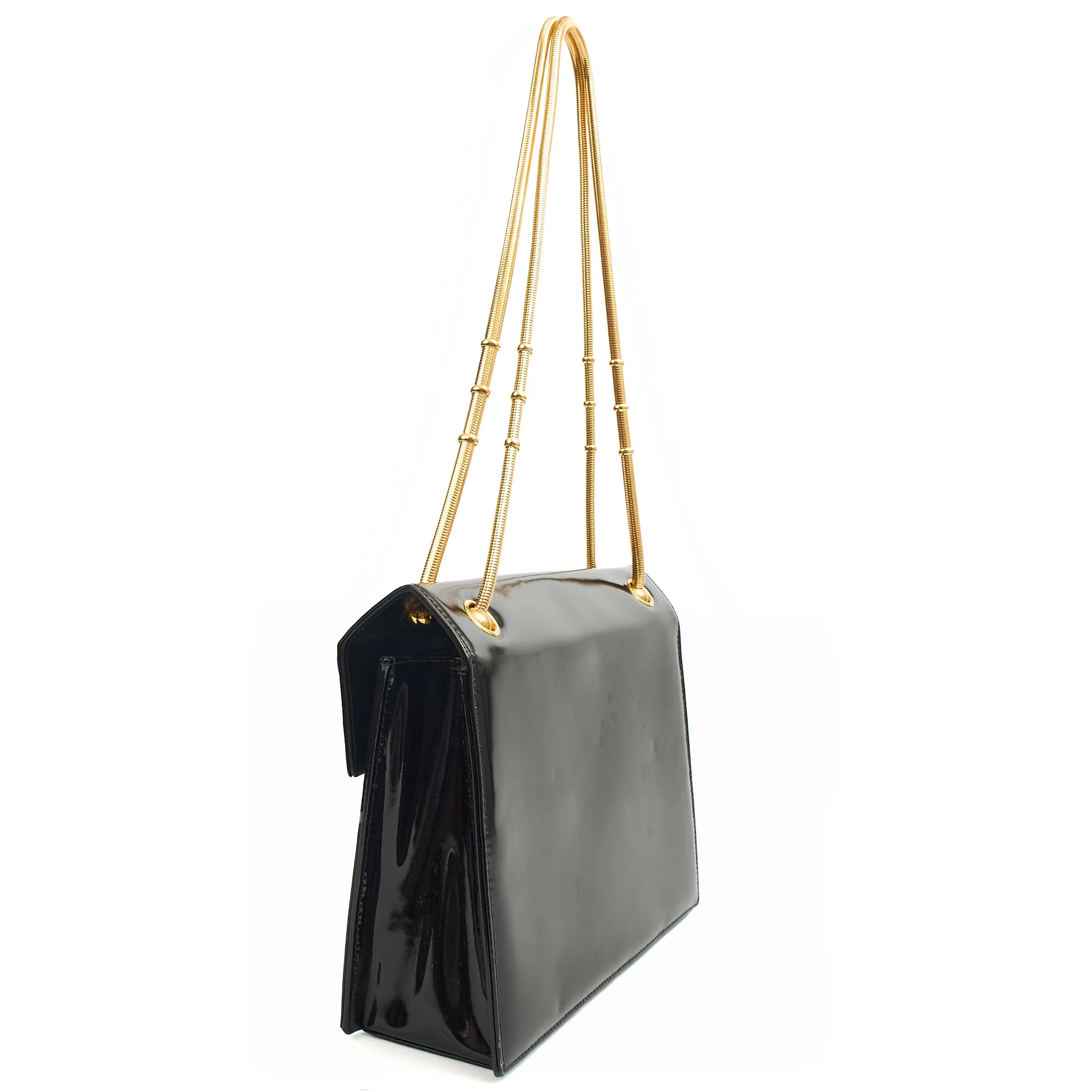 Picture of Chanel Shoulder Bag Vintage Flap Bag  in Black, Patent Leather