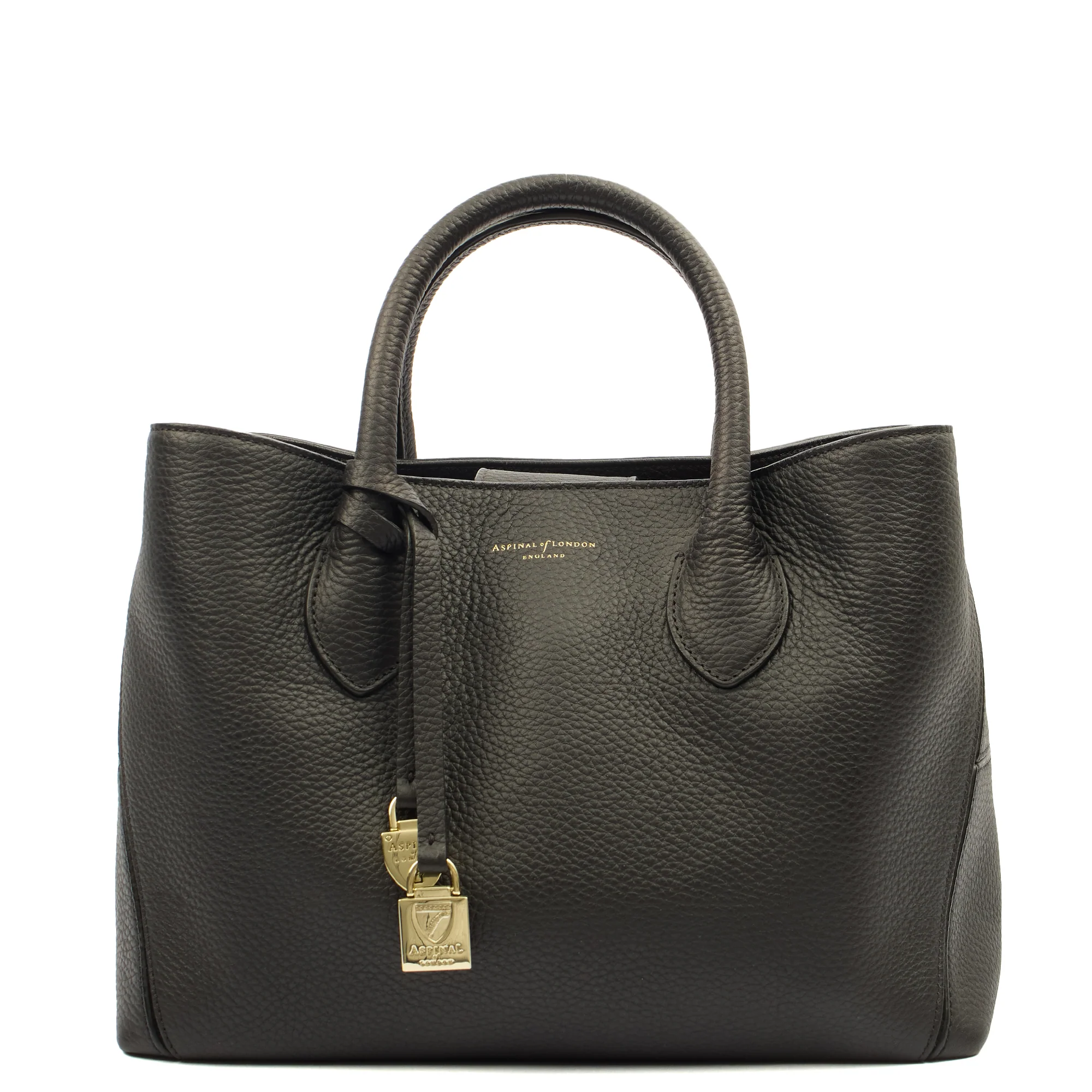 Picture of Aspinal of London Tote London Tote - Midi in Black, Leather