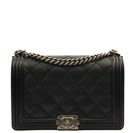 Picture of Chanel Shoulder Bag Boy - New Medium in Black, Calfskin Leather