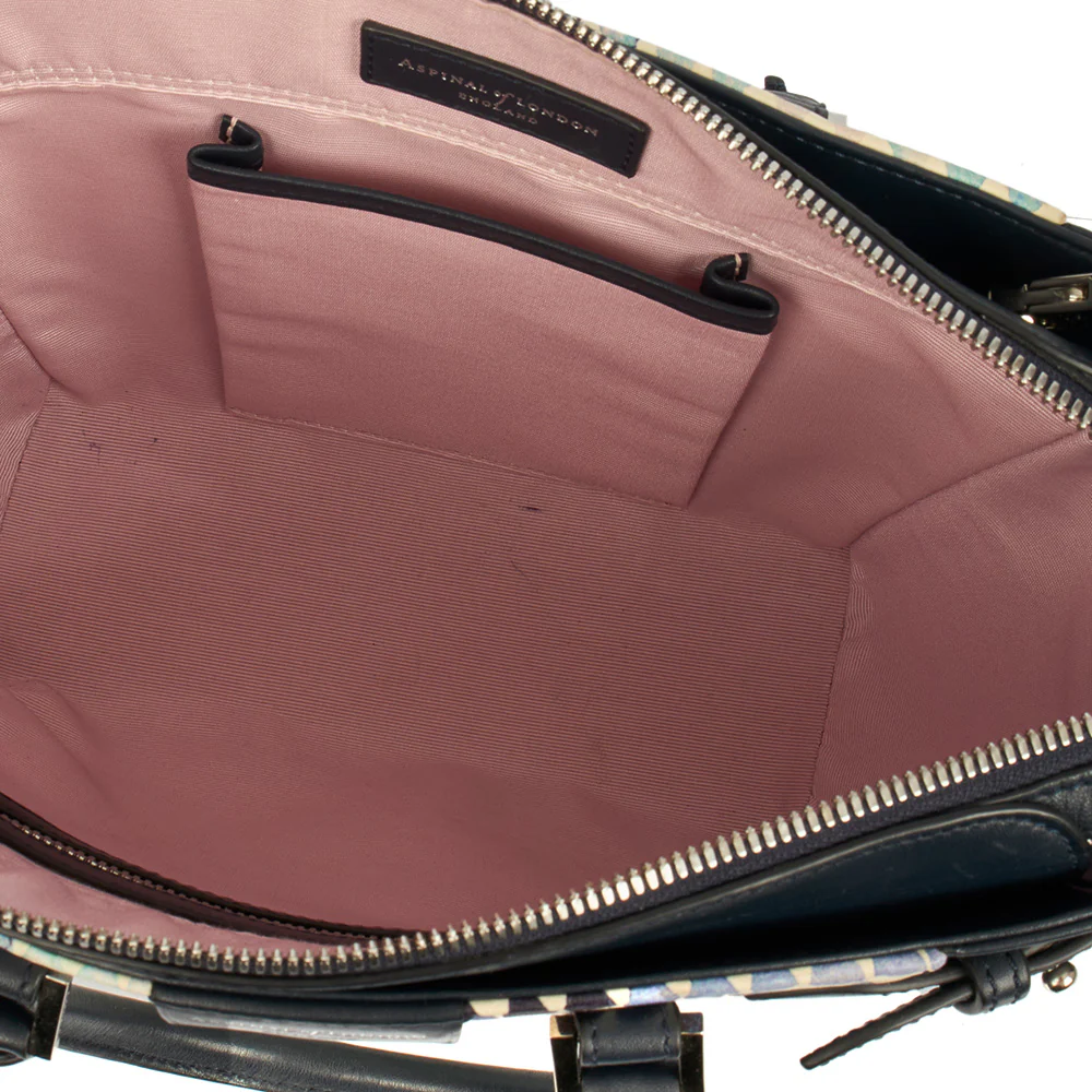 Picture of Aspinal of London Top Handle Marylebone Tote - Mini in Blue, Leather