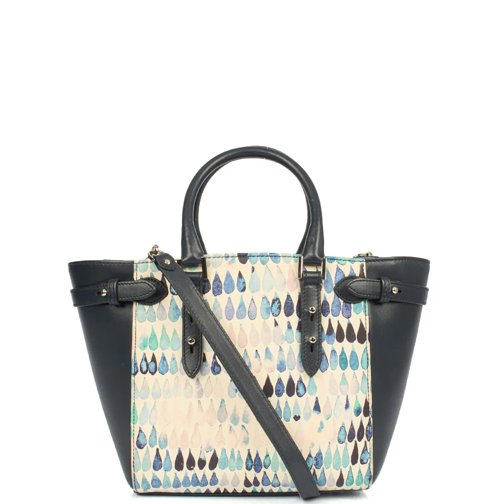 Picture of Aspinal of London Top Handle Marylebone Tote - Mini in Blue, Leather
