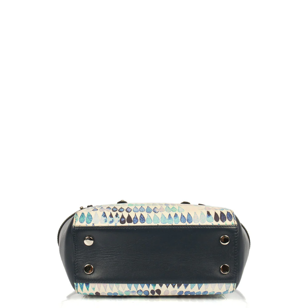 Picture of Aspinal of London Top Handle Marylebone Tote - Mini in Blue, Leather