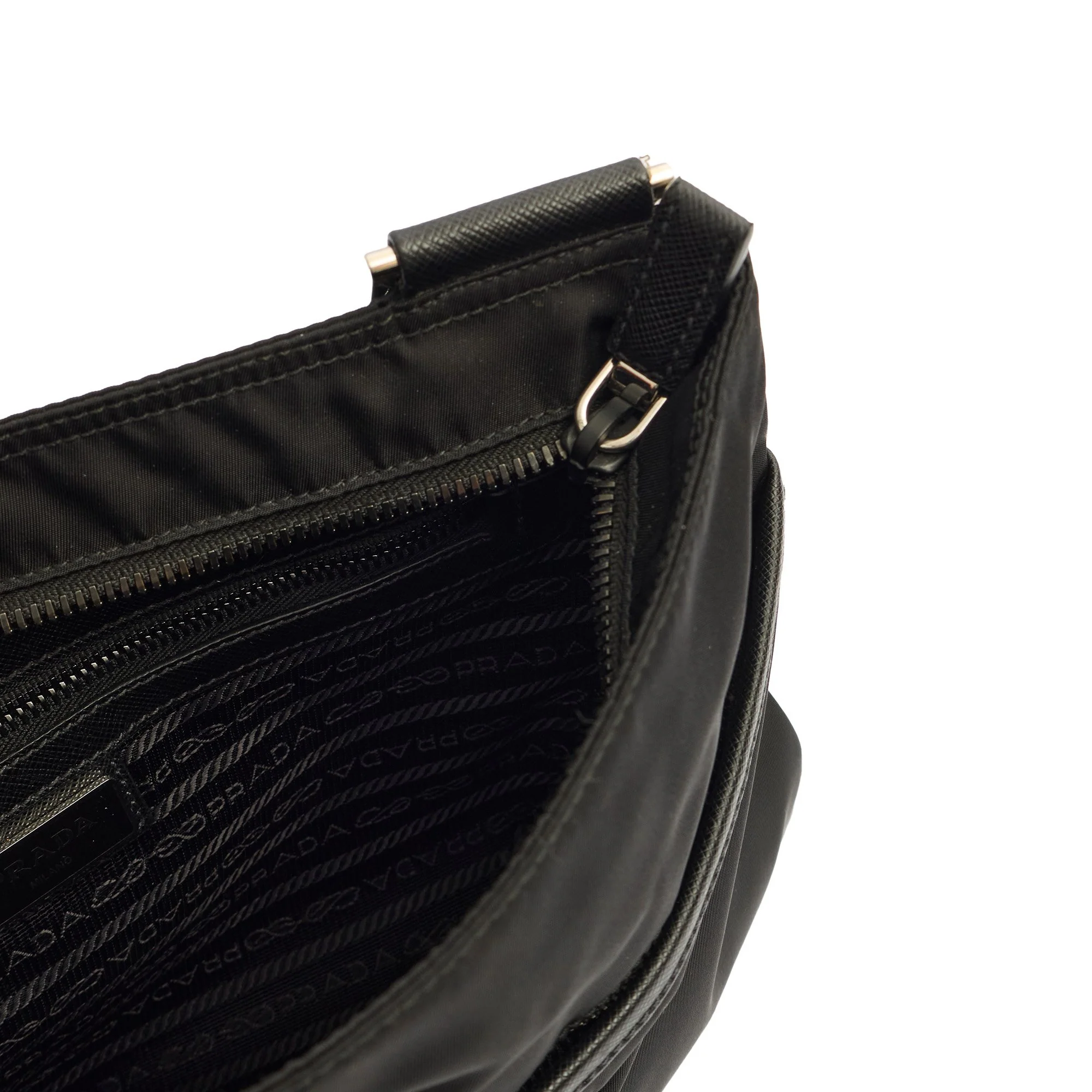 Picture of Prada Cross Body Nylon Messenger in Black, Nylon