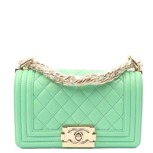 Picture of Chanel Shoulder Bag Boy - Small in Green, Calfskin Leather