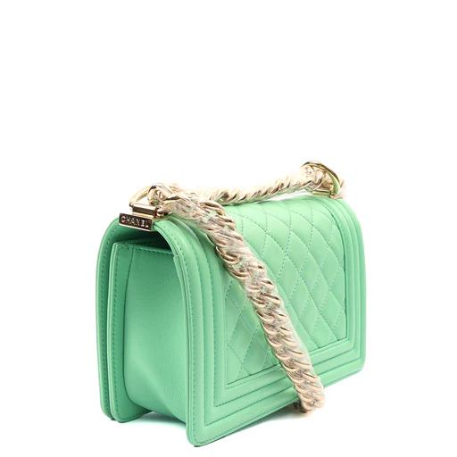Picture of Chanel Shoulder Bag Boy - Small in Green, Calfskin Leather