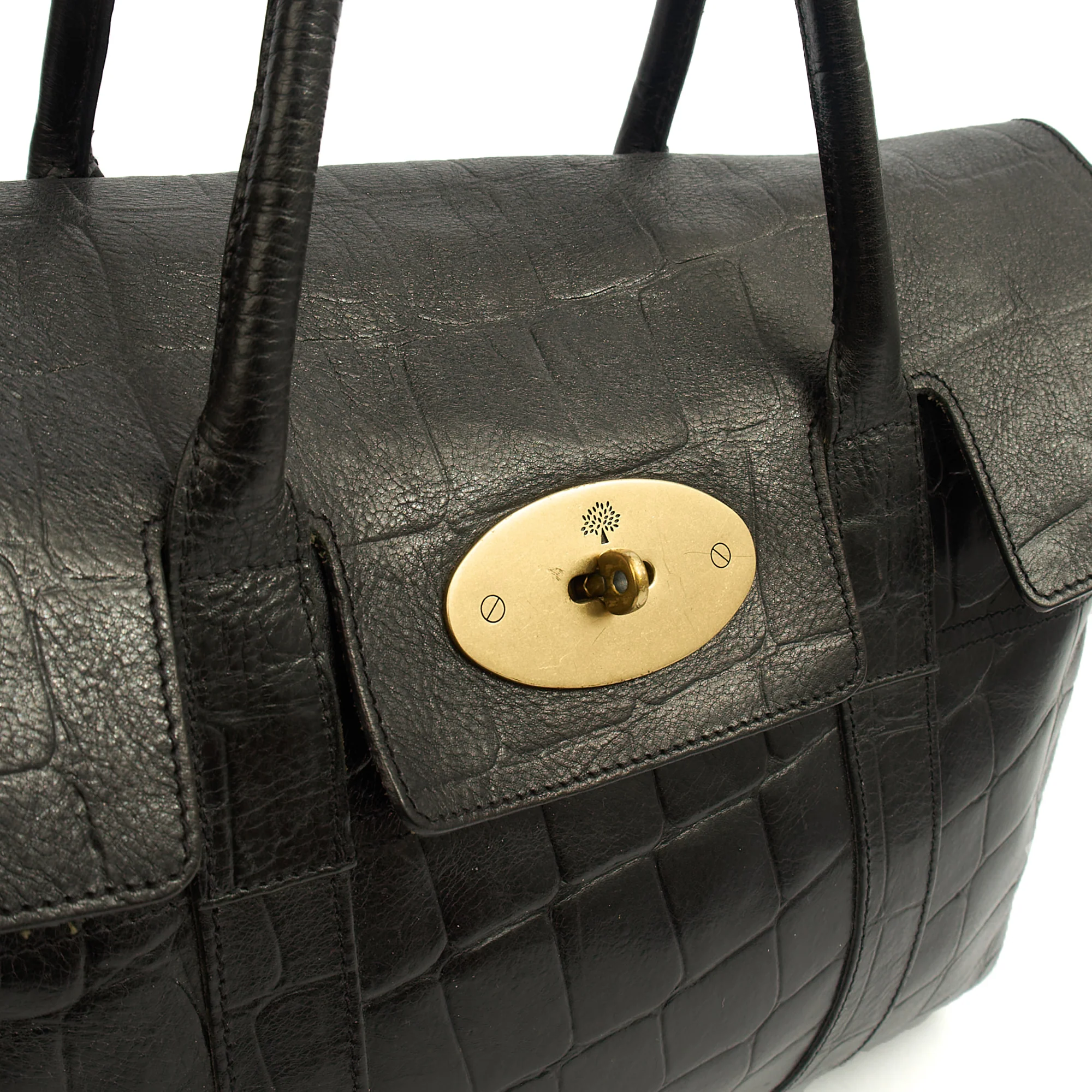 Picture of Mulberry Tote Bayswater Heritage in Black, Exotic Effect Leather