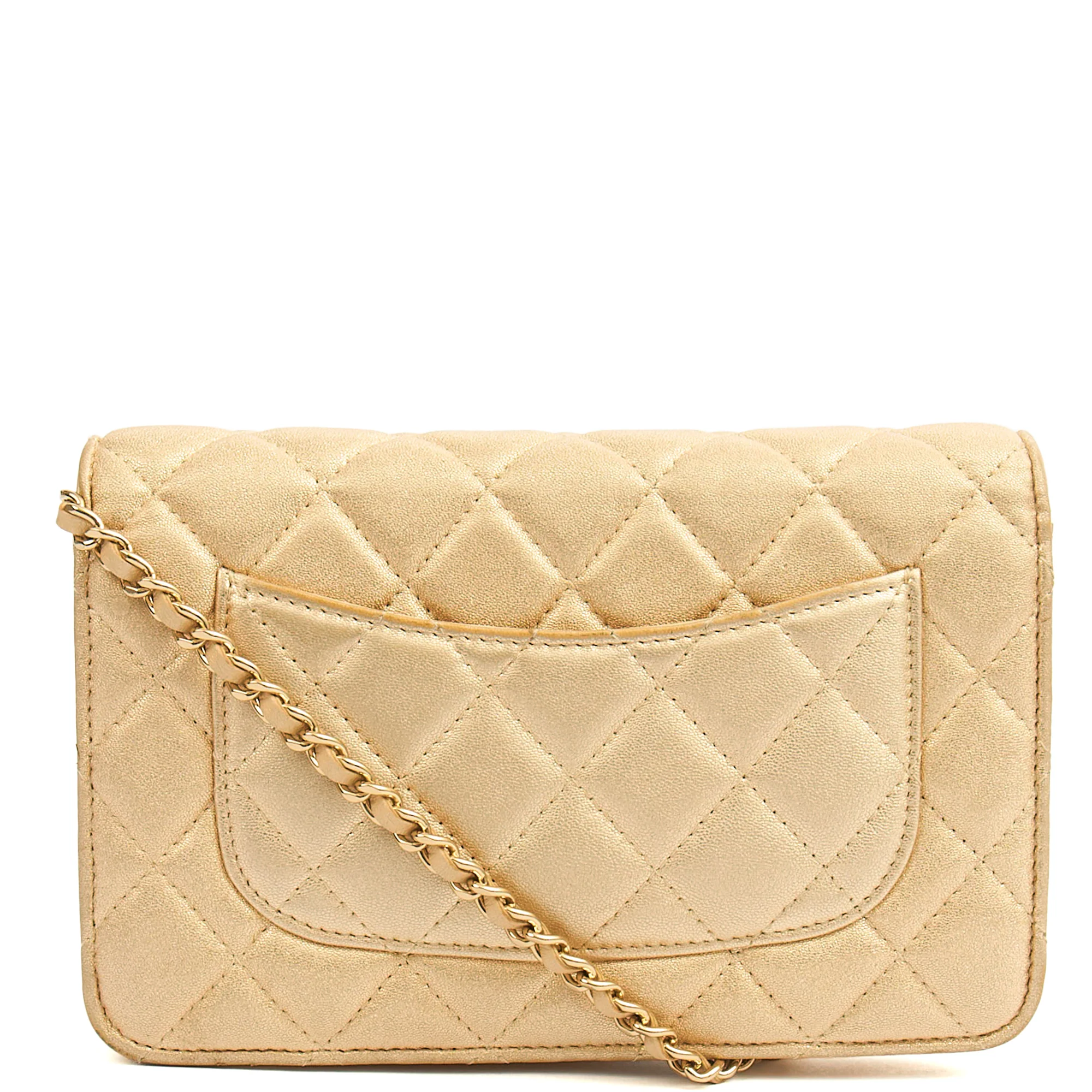 Picture of Chanel Cross Body Wallet on Chain in Metallic, Fabric