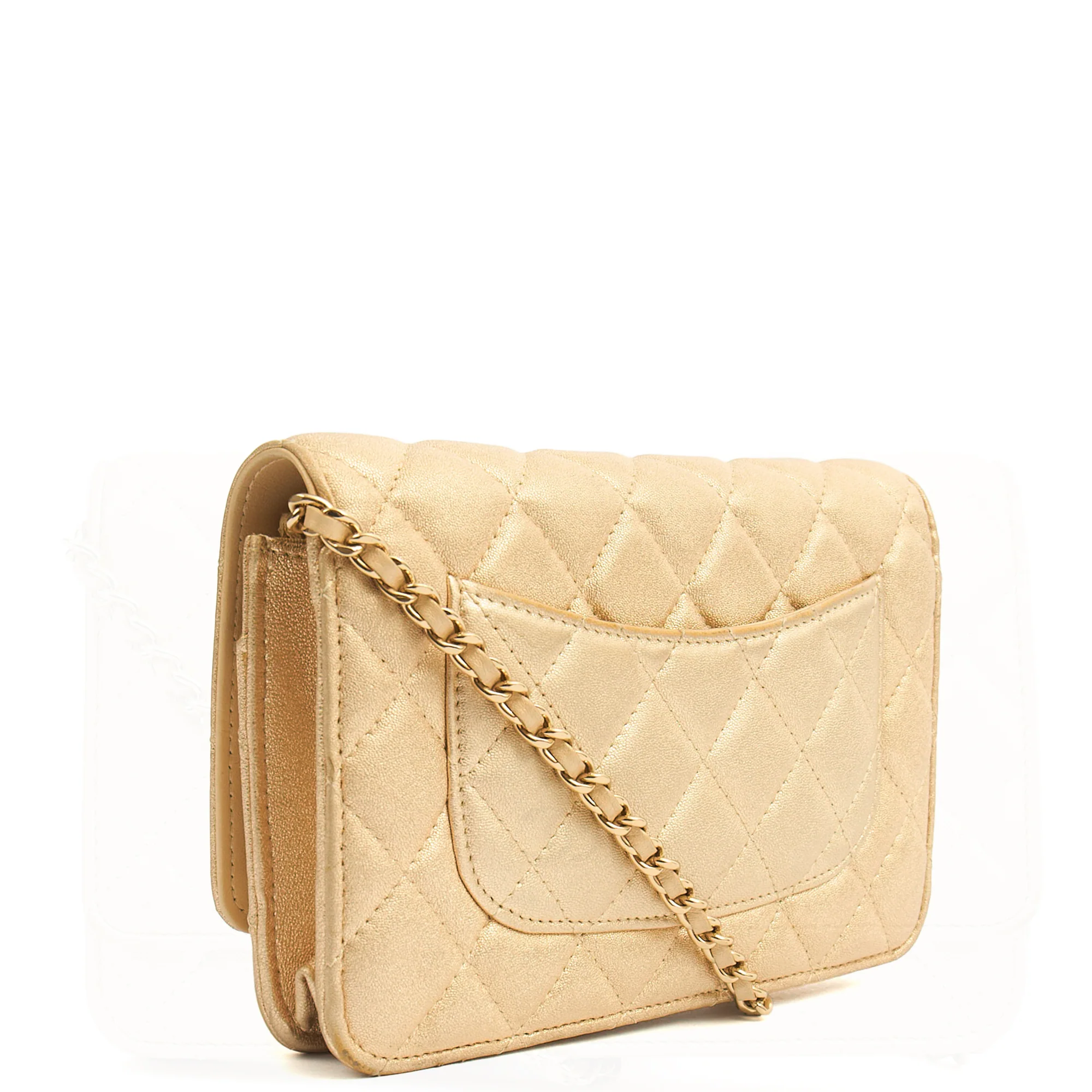 Picture of Chanel Cross Body Wallet on Chain in Metallic, Fabric