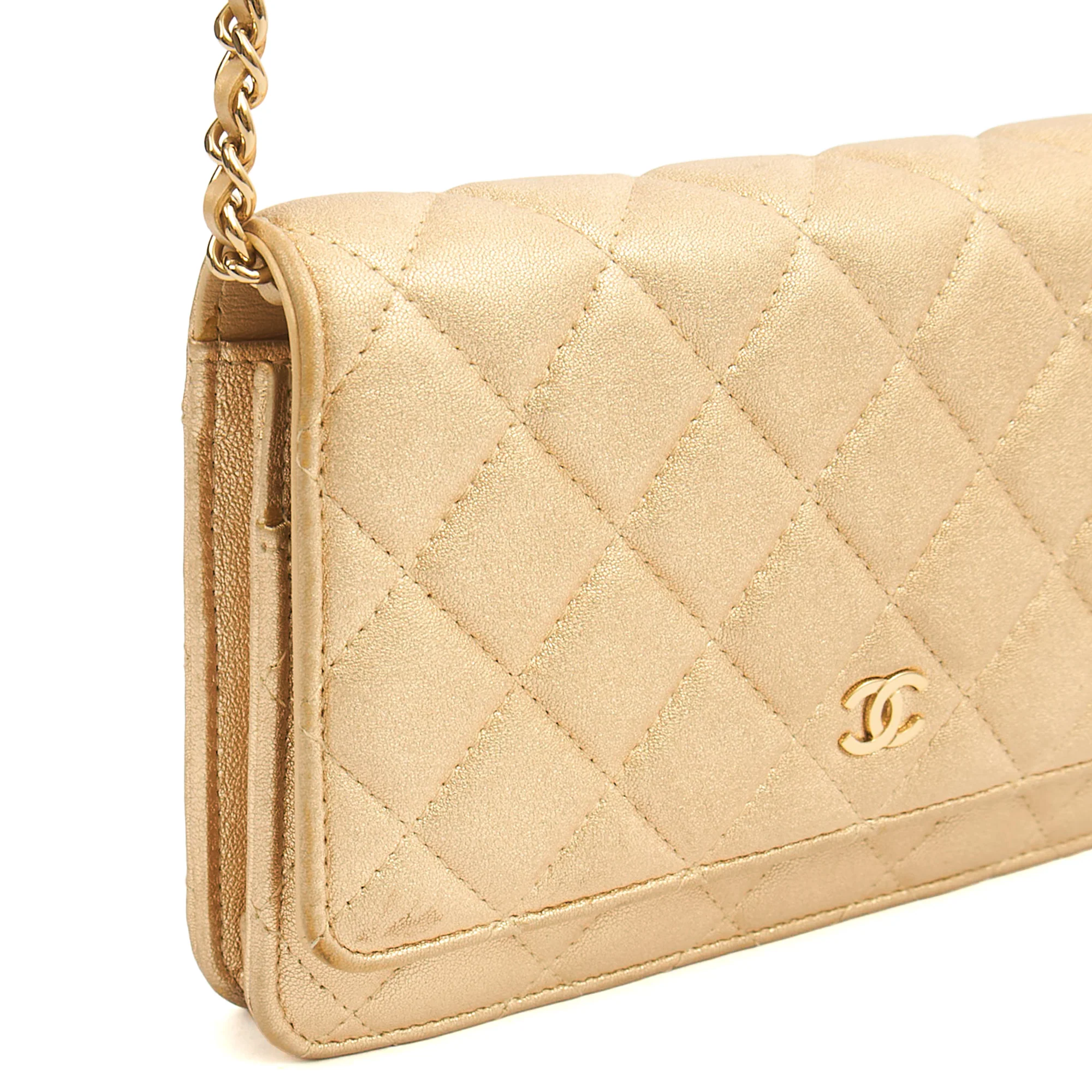 Picture of Chanel Cross Body Wallet on Chain in Metallic, Fabric