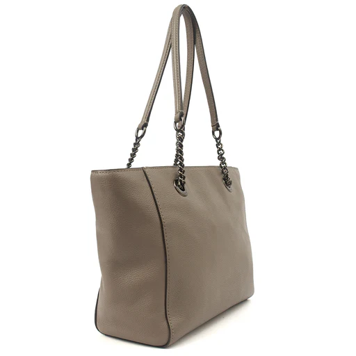 Picture of Coach Tote Turnlock Tote in Grey, Leather