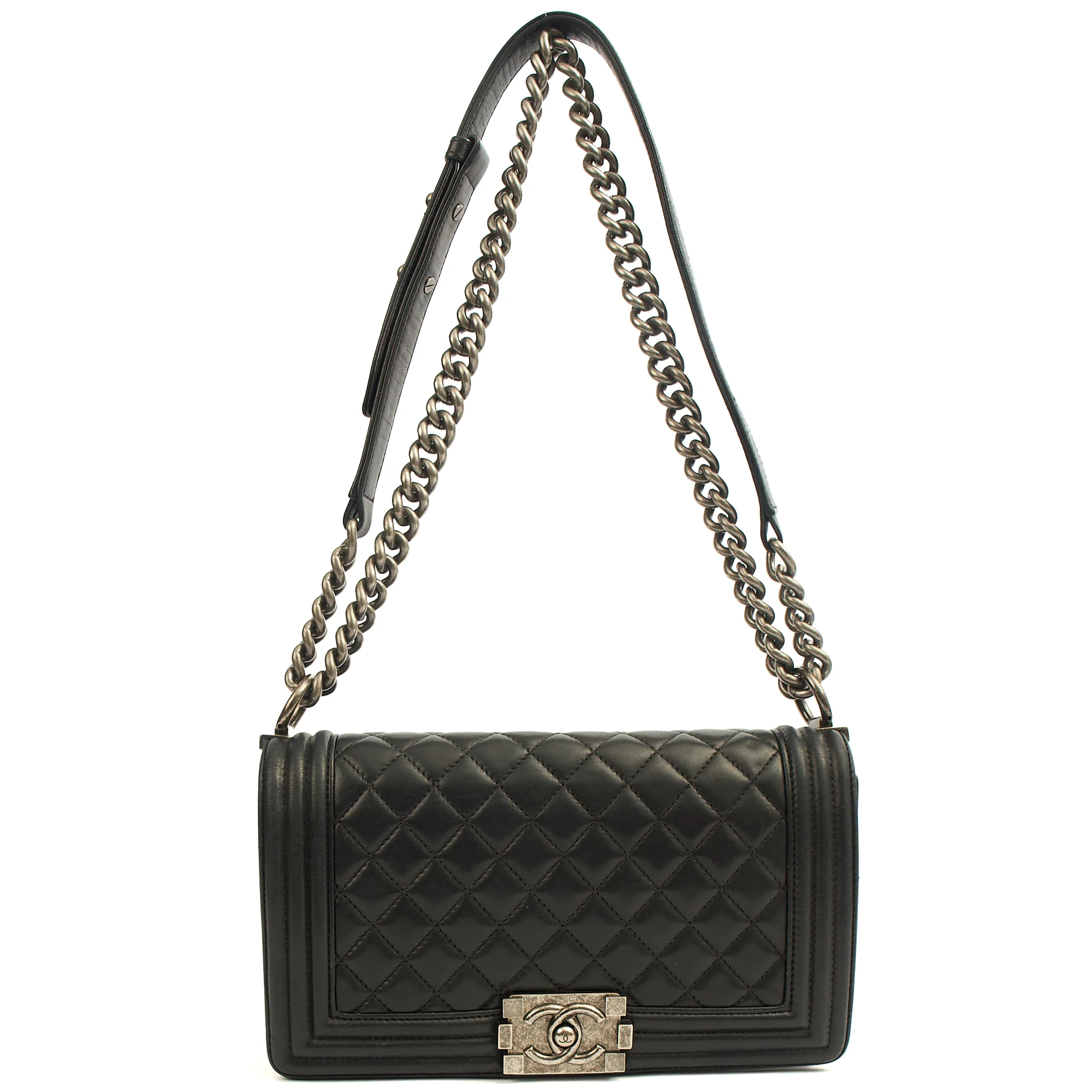 Picture of Chanel Shoulder Bag Boy - Medium in Black, Calfskin Leather