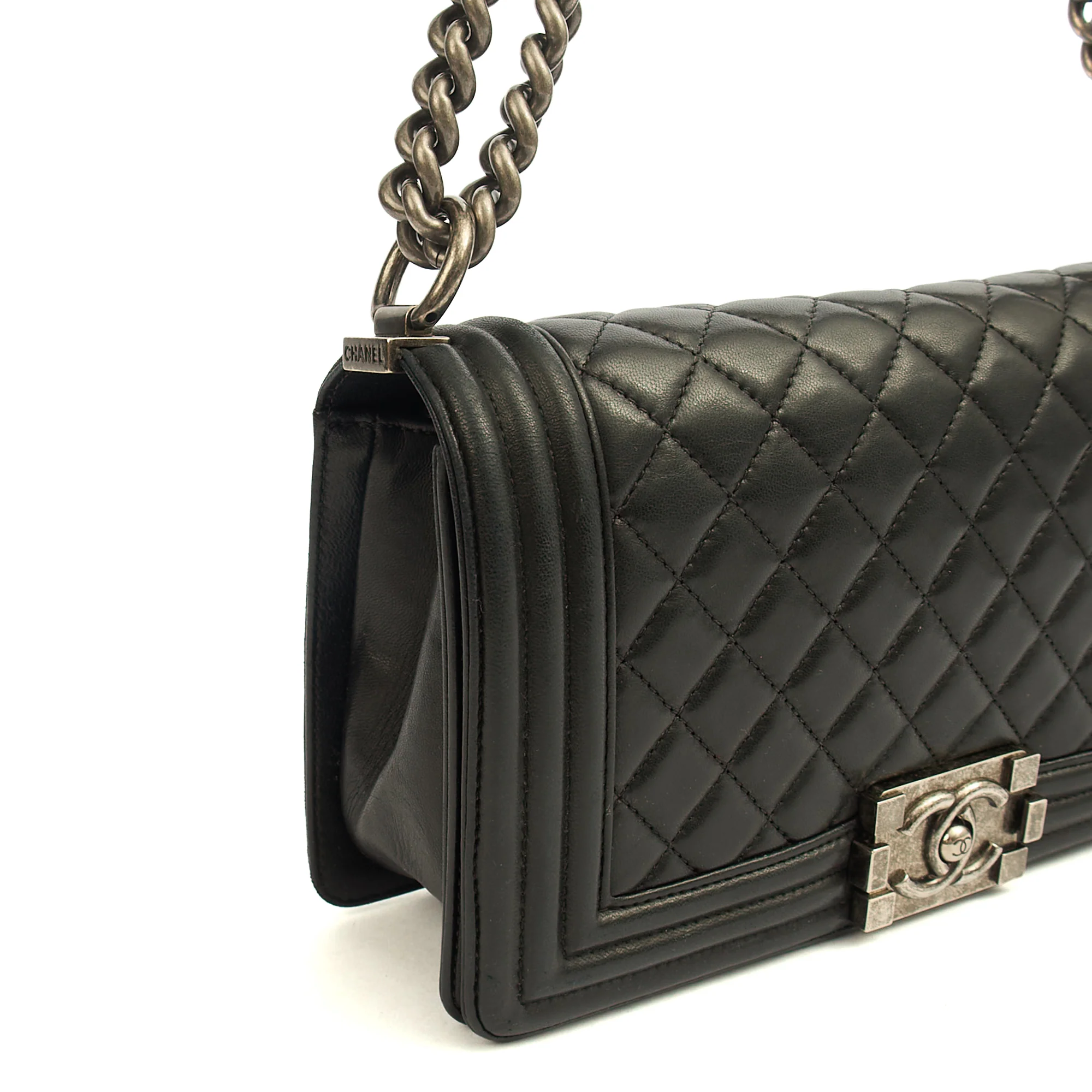 Picture of Chanel Shoulder Bag Boy - Medium in Black, Calfskin Leather