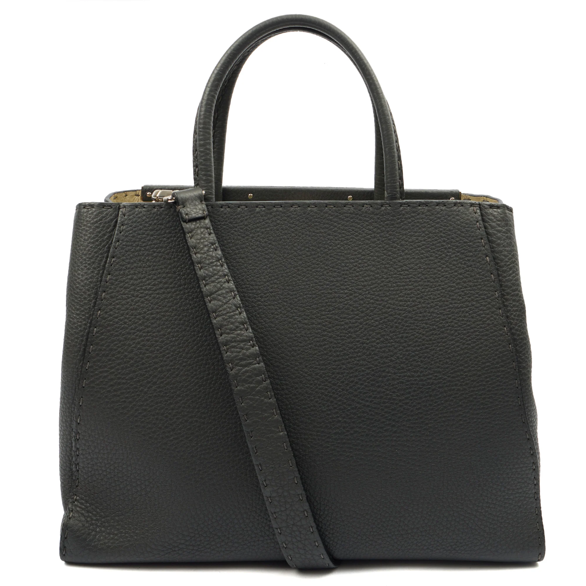 Picture of Fendi Tote Selleria Peekaboo in Grey, Leather