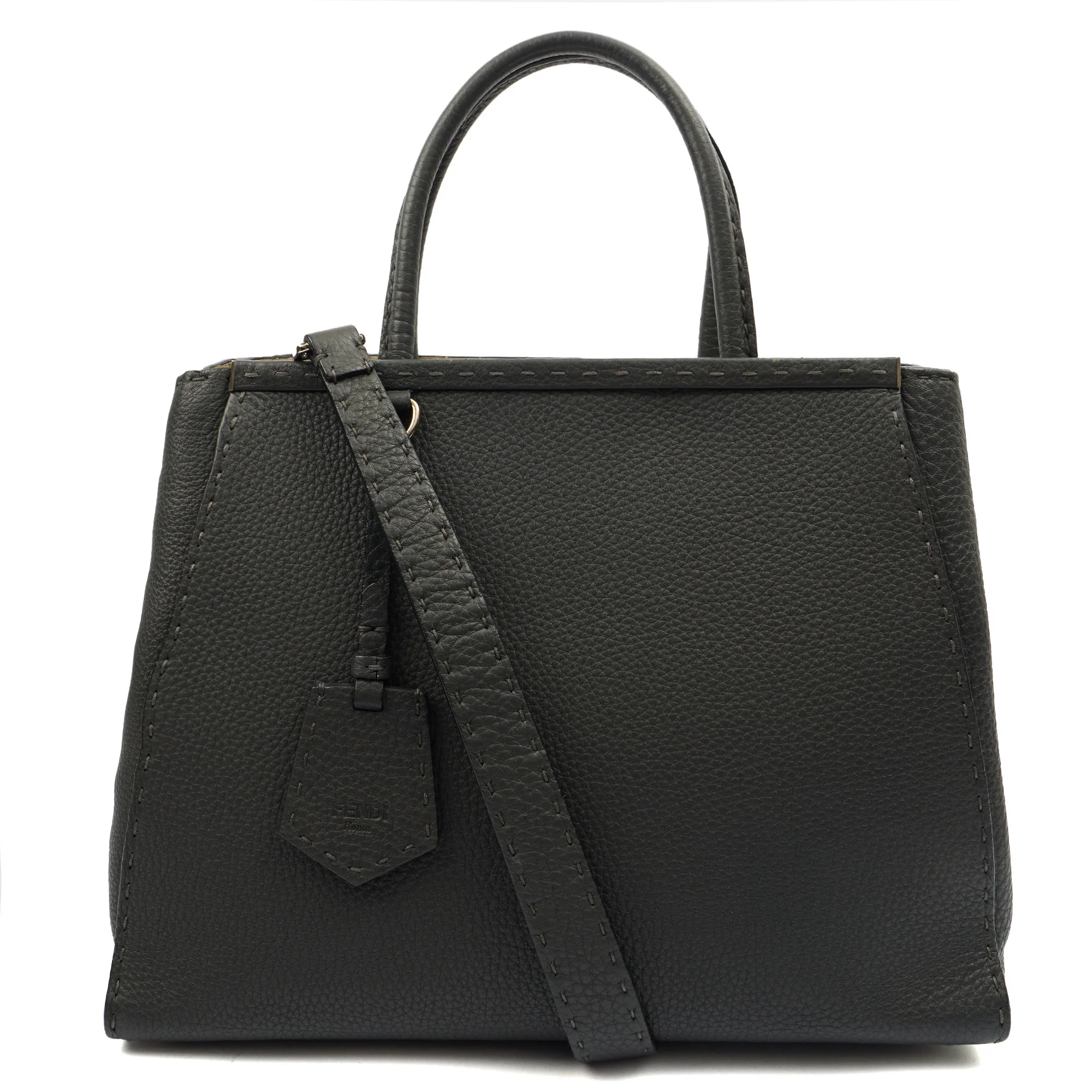 Picture of Fendi Tote Selleria Peekaboo in Grey, Leather