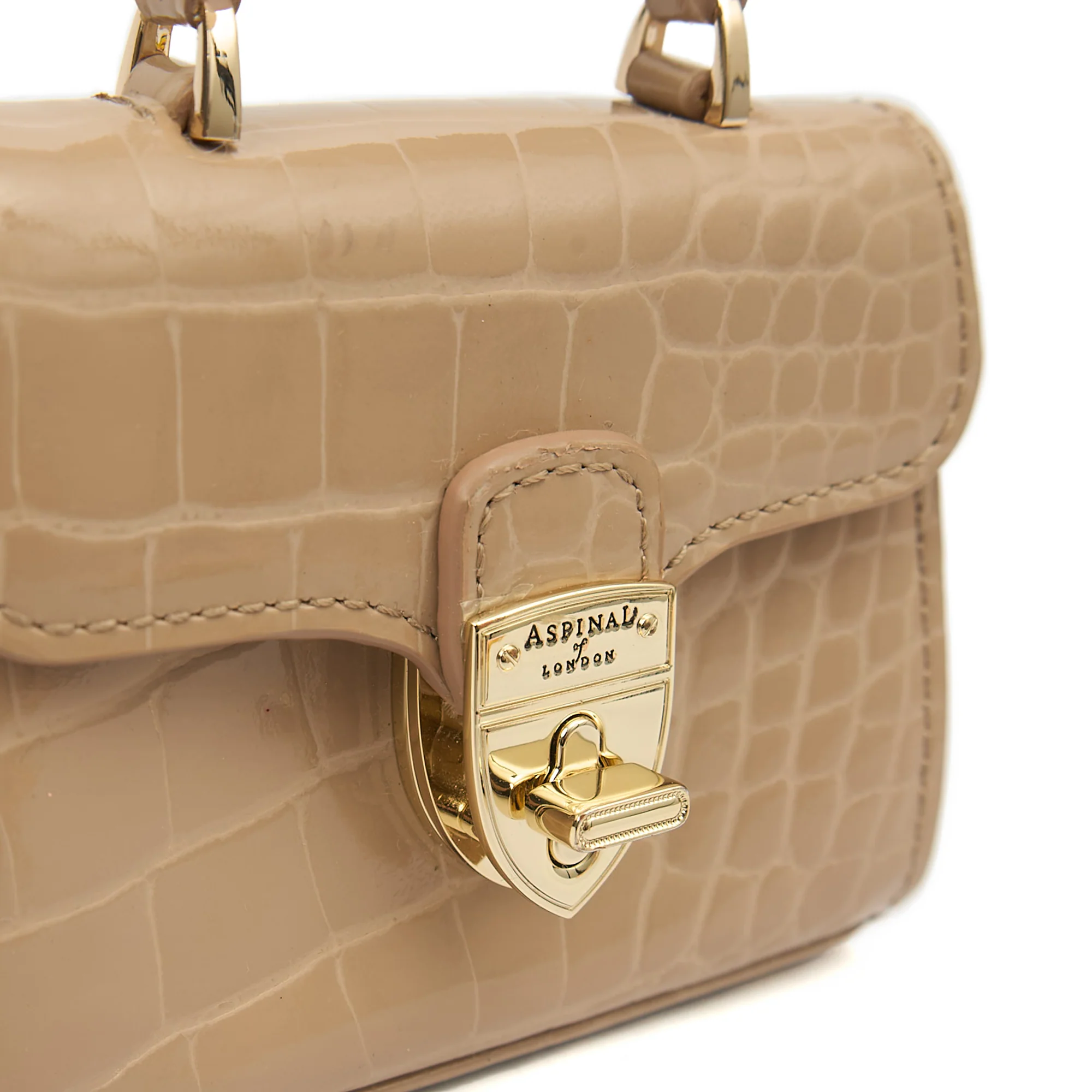 Picture of Aspinal of London Mini Bag Mayfair - Mini in Neutral, Exotic Effect Leather