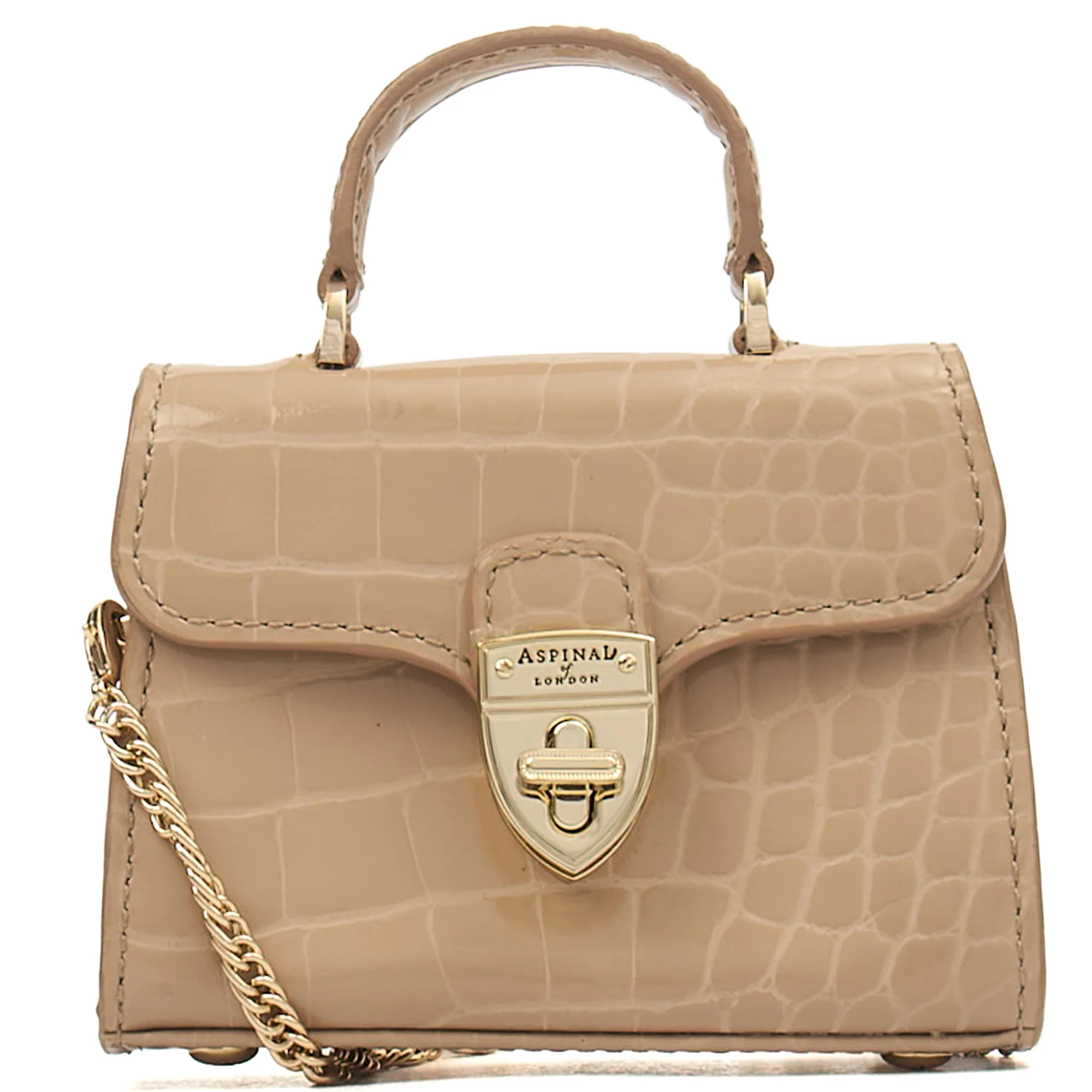 Picture of Aspinal of London Mini Bag Mayfair - Mini in Neutral, Exotic Effect Leather