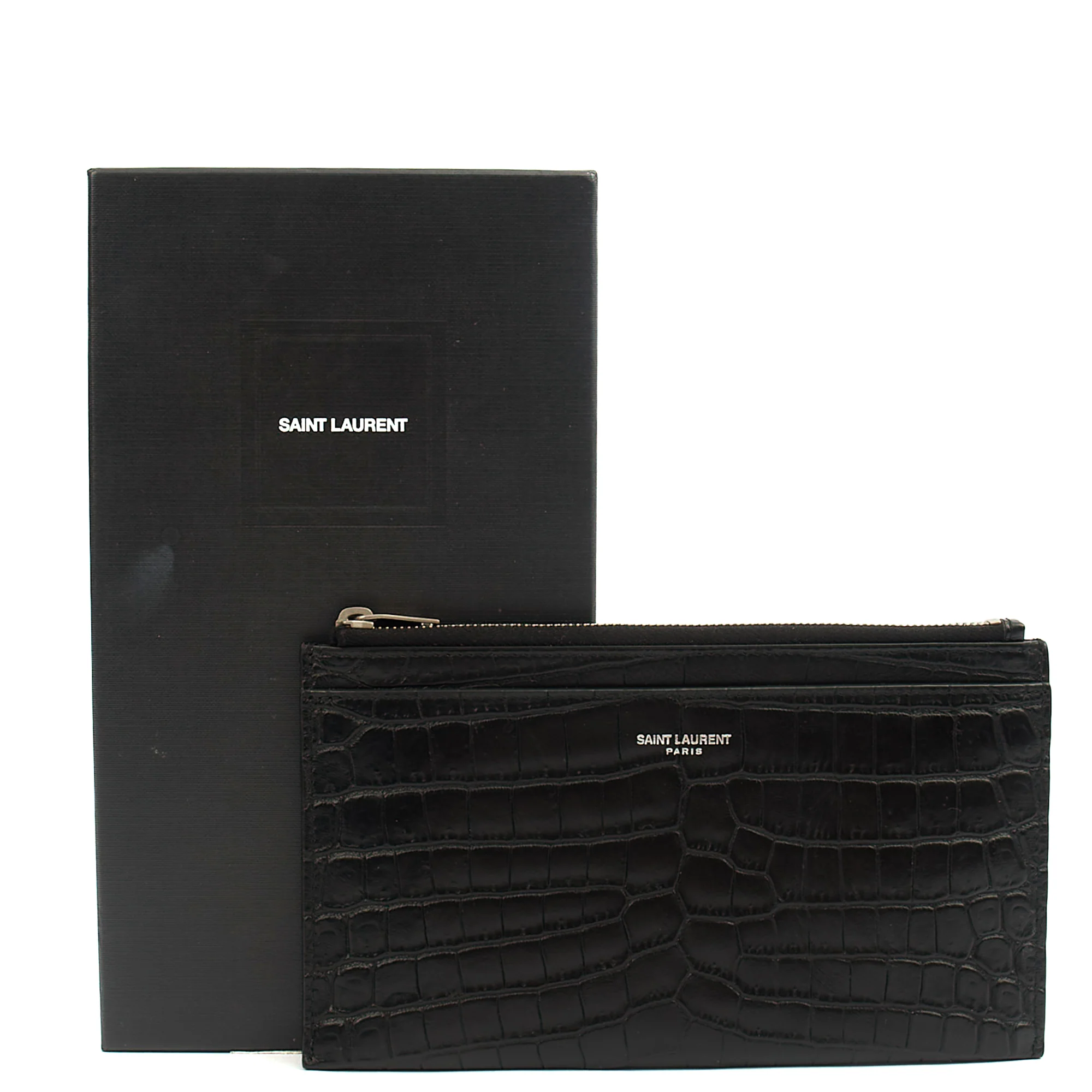Picture of Saint Laurent Clutch Belle De Jour Clutch in Black, Calfskin Leather