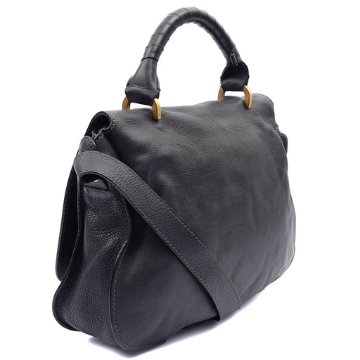 Picture of Chloe Tote Marcie Satchel in Blue, Calfskin Leather