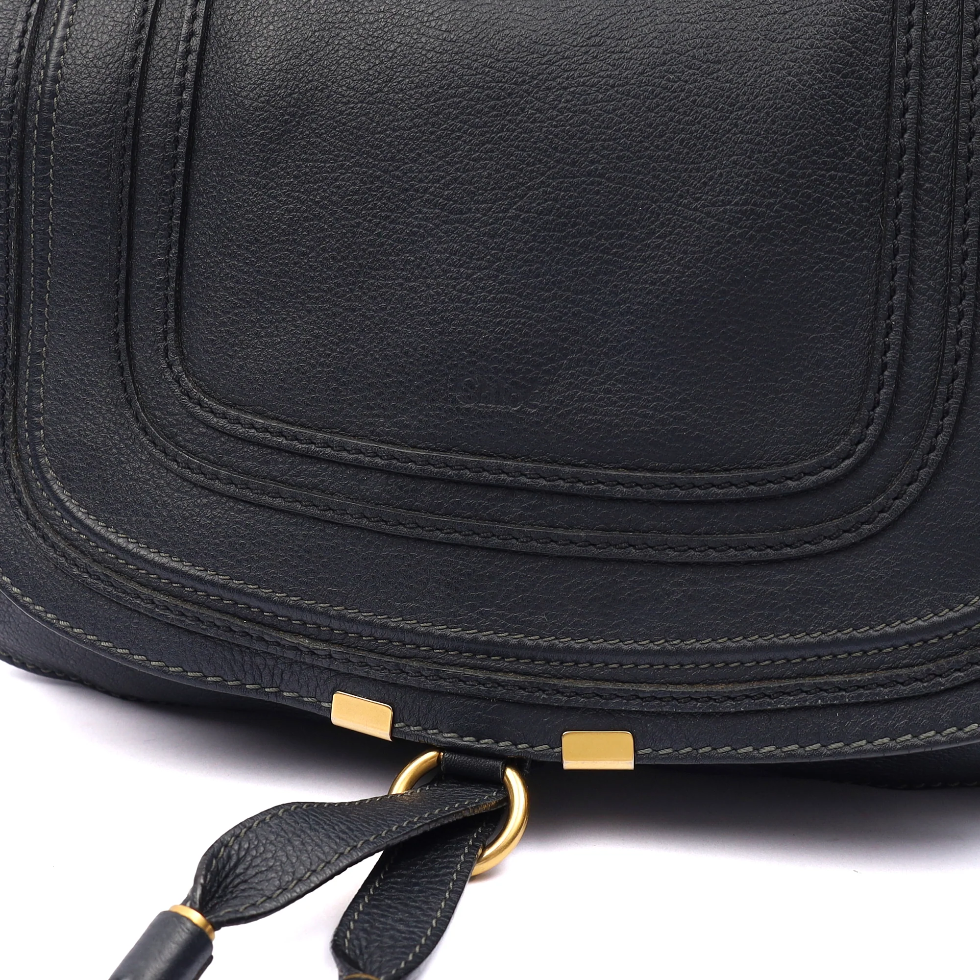Picture of Chloe Tote Marcie Satchel in Blue, Calfskin Leather