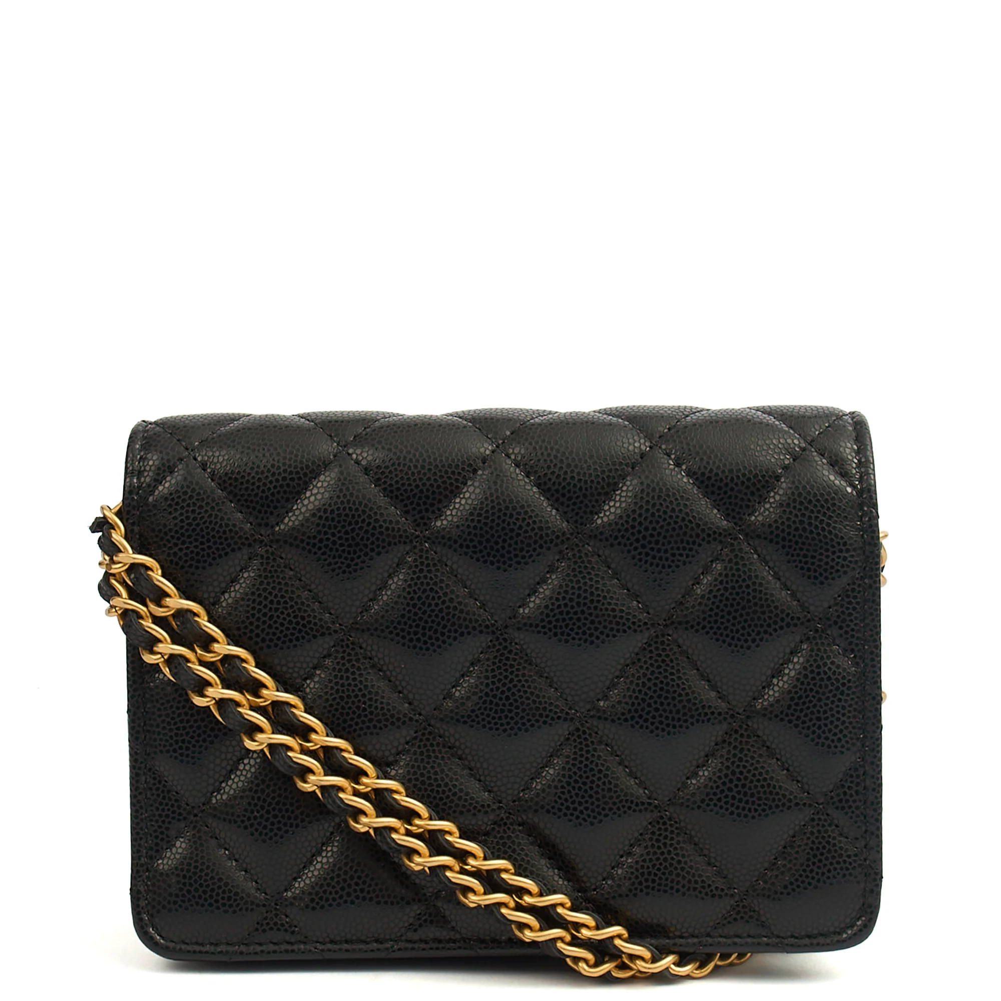 Picture of Chanel Cross Body Wallet on Chain in Black, Caviar Leather