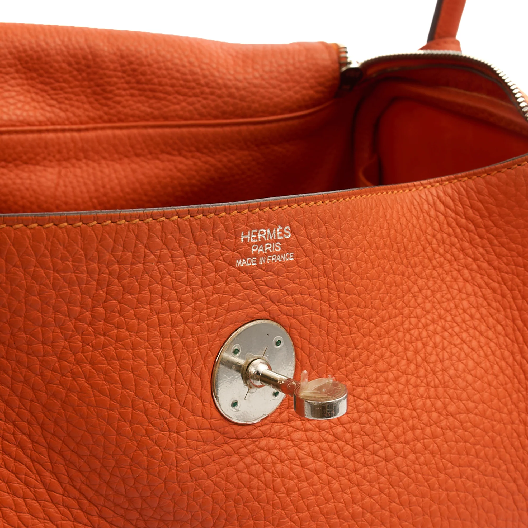 Picture of Hermes Tote Lindy 30 in Classic Orange, Togo Leather