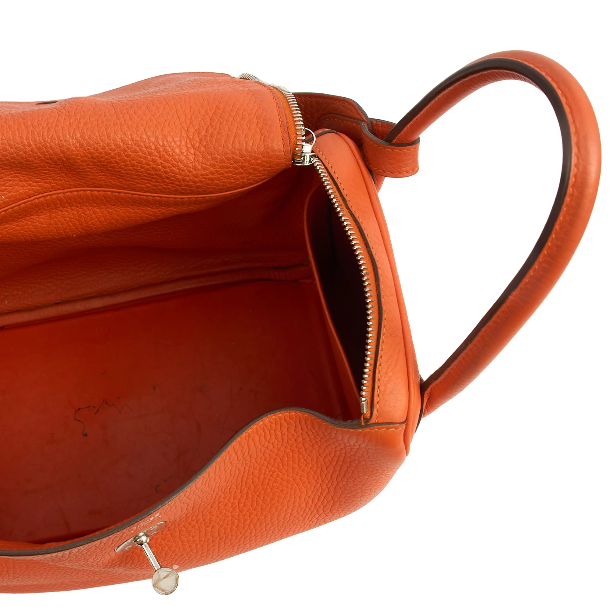 Picture of Hermes Tote Lindy 30 in Classic Orange, Togo Leather