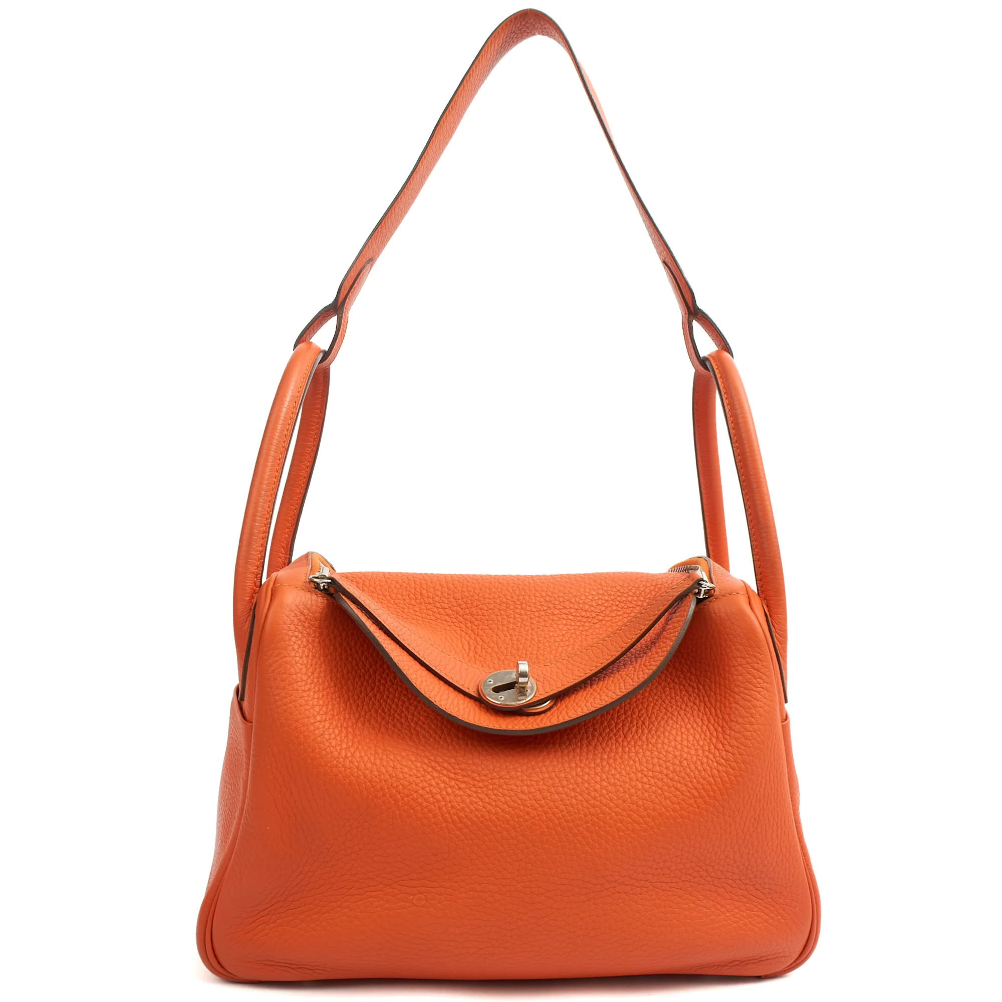 Picture of Hermes Tote Lindy 30 in Classic Orange, Togo Leather